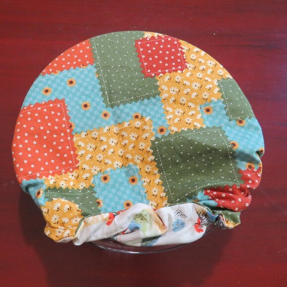 Kitchenaid Bowl Cover, Reversible Fall Patchwork and Chicken Mixer Cover - Picture 5 of 6